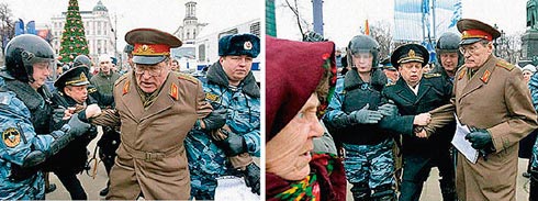 Командир пообещал выполнить любую задачу: бойцы задерживают ветеранов ВОВ  на «Марше несогласных»